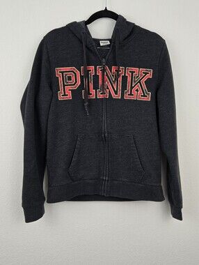 Victoria Secret PINK Full Zip Gray Hoodie